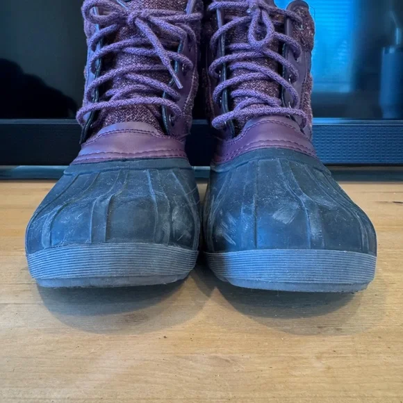 Kamik Snow Duck Boots Purple Size 6 Lace Up Heat MX Waterproof Marled - Picture 3 of 8